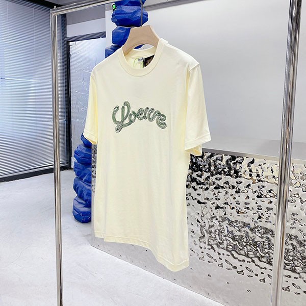 ロエベ 刺繍入りコットンクルーネックTシャツ コピー loc31673高い品質