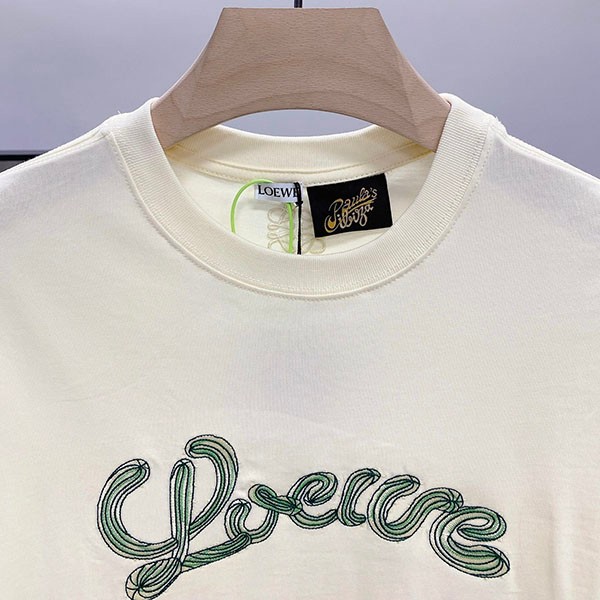 ロエベ 刺繍入りコットンクルーネックTシャツ コピー loc31673人気