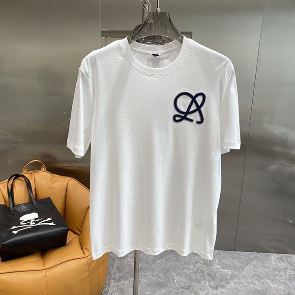 送料込ロエベ Tシャツ コピー 半袖 コットン アナグラム ロゴ 2色 lod11502通販