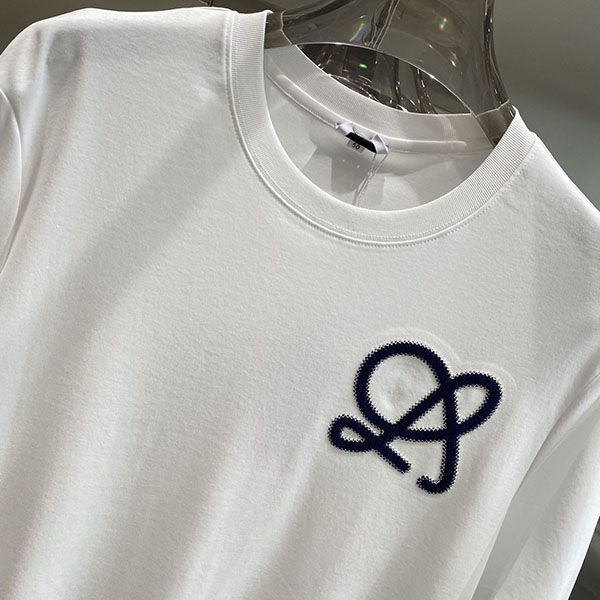 送料込ロエベ Tシャツ コピー 半袖 コットン アナグラム ロゴ 2色 lod11502最高級