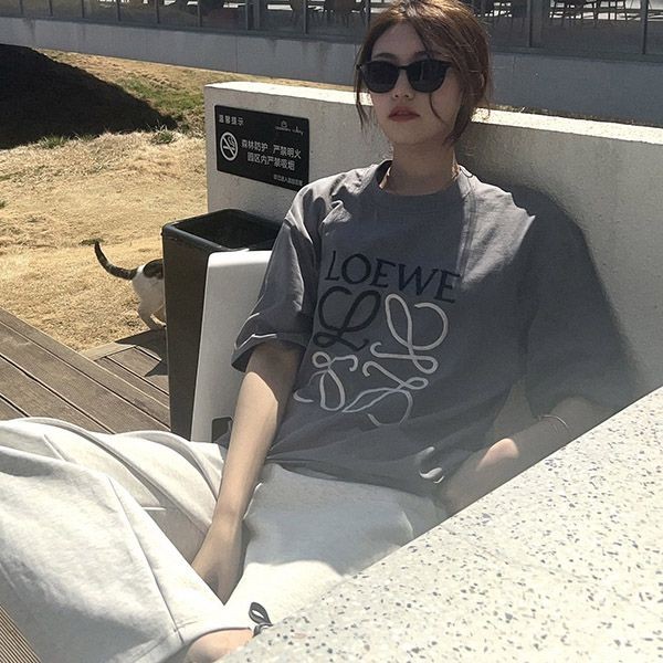 ロエベ プリント コットン ジャージ Tシャツ 偽物 loh31503高い品質