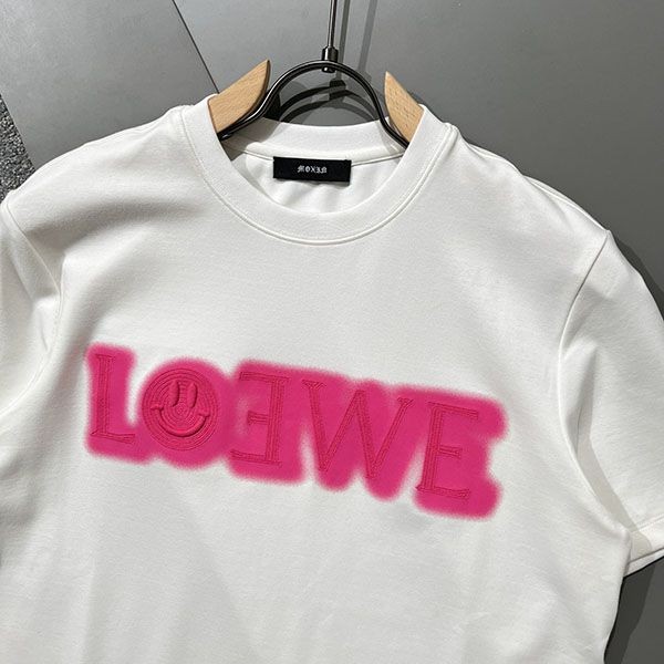 セレブ多数愛用☆ロエベ★アナグラムバイカラーコットンTシャツ 偽物★ loj33676通販