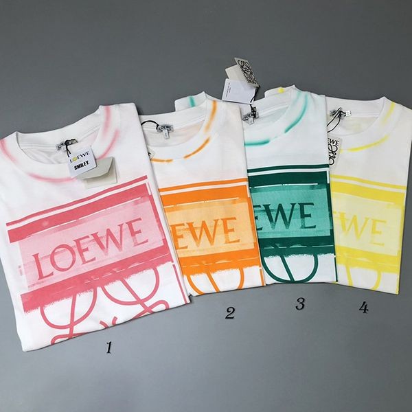 累積売上総額第１位！ロエベ コットン アナグラム フォト偽物 Tシャツ 4色 loj82937
