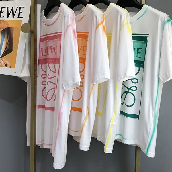 累積売上総額第１位！ロエベ コットン アナグラム フォト偽物 Tシャツ 4色 loj82937通販