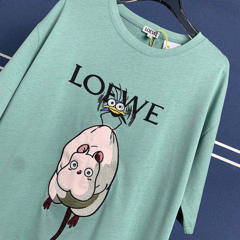 可愛い ロエベ×ジブリ ハエドリ クルーネックTシャツ コピー lom16507通販