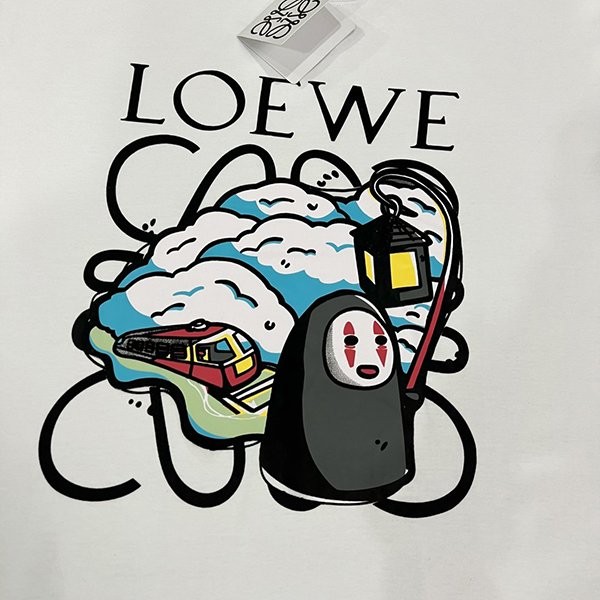 新色☆希少 ロエベ 千と千尋の神隠し Tシャツ コピー ブラック/ホワイト loo57295N級品