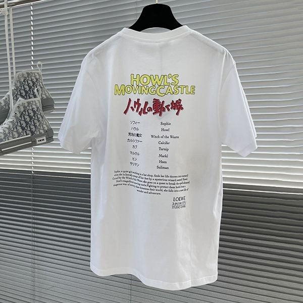 送料無料ロエベ カルシファー Tシャツ 偽物 クルーネック lop49986通販