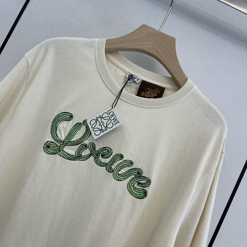 日本未入荷ロエベ サボテンロゴがカワイイシンプル半袖Tシャツ コピー lop93191高い品質