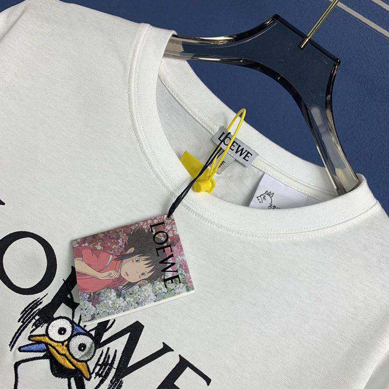 定番 ロエベ×ジブリ 偽物 ハエドリ クルーネックTシャツ loq74201高い品質