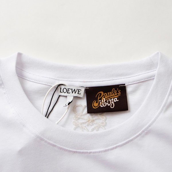 大人気!ロエベ Paulas Ibiza コピー ロゴ コットン Tシャツ 半袖 lou14177激安送料無料