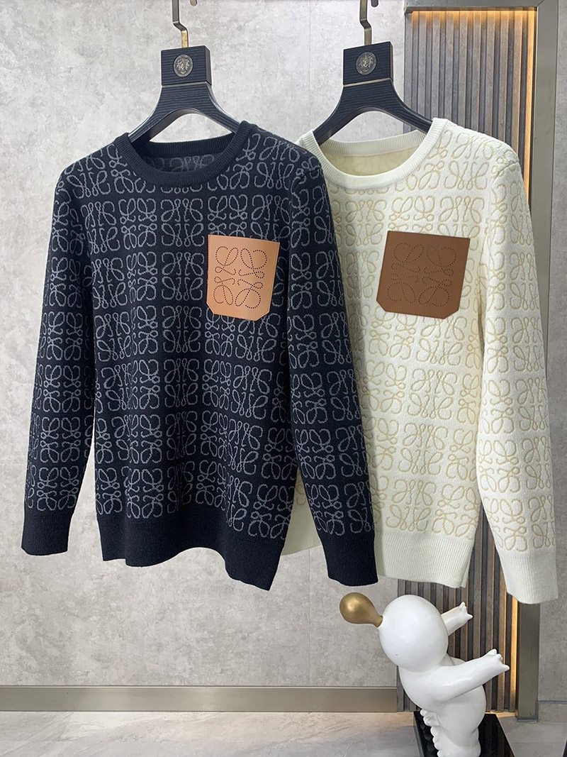 ☆超人気☆ロエベ インターシャ クルーネック セーター lou97123品質保証