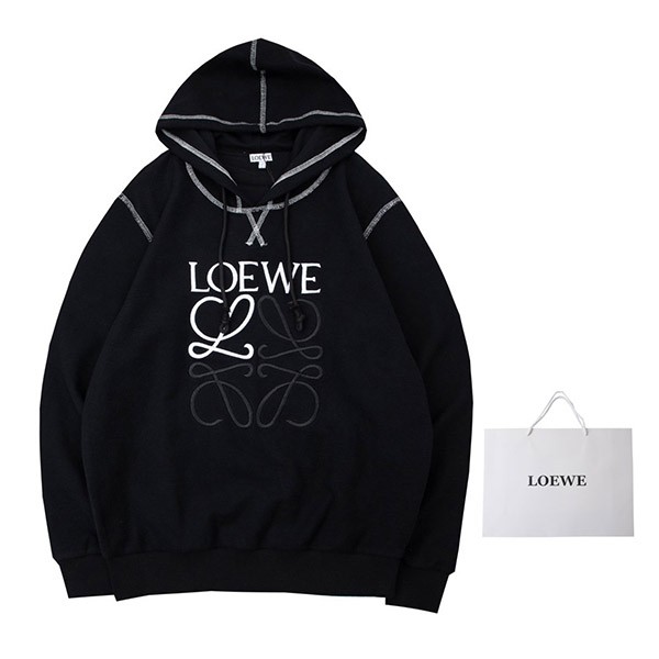 ロエベ アナグラム パーカー スーパーコピー ブラック lov32088通販