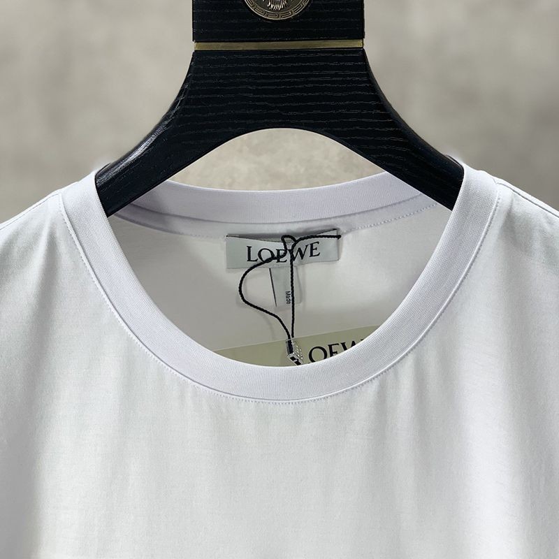【国内発送】ロエベ プリントコットンジャージーTシャツ コピー 2色 low40595激安送料無料
