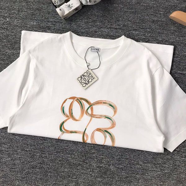 素敵な☆ロエベ★アナグラムバイカラーコットンTシャツ 偽物★ lox53173通販