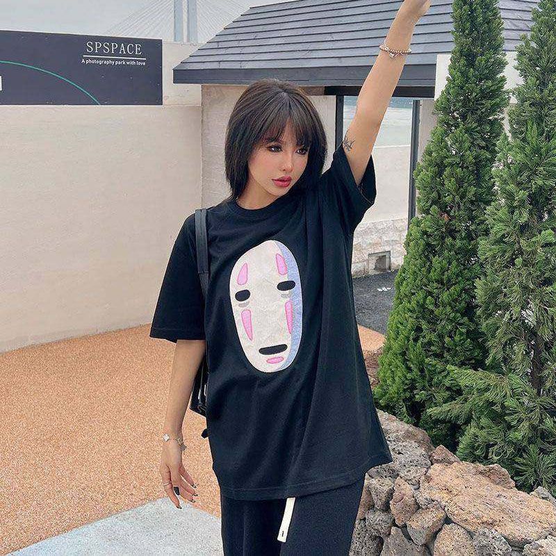 入手困難【ロエベ×スタジオジブリ コピー】カオナシ クルーネック Tシャツ lox58214人気