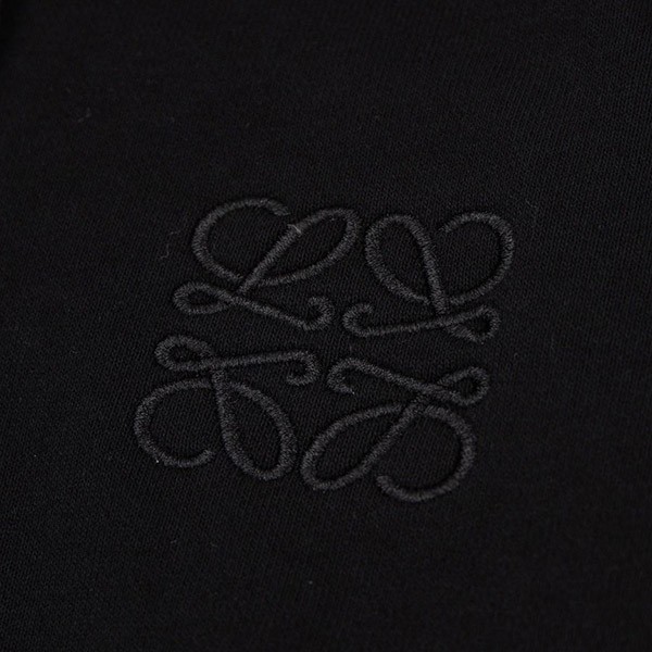 ロエベ ネオン ロゴ刺繍入りパーカー 偽物 ブラック loy17264最高級