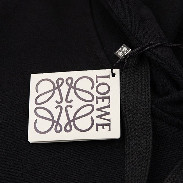 ロエベ ネオン ロゴ刺繍入りパーカー 偽物 ブラック loy17264代引きを販売