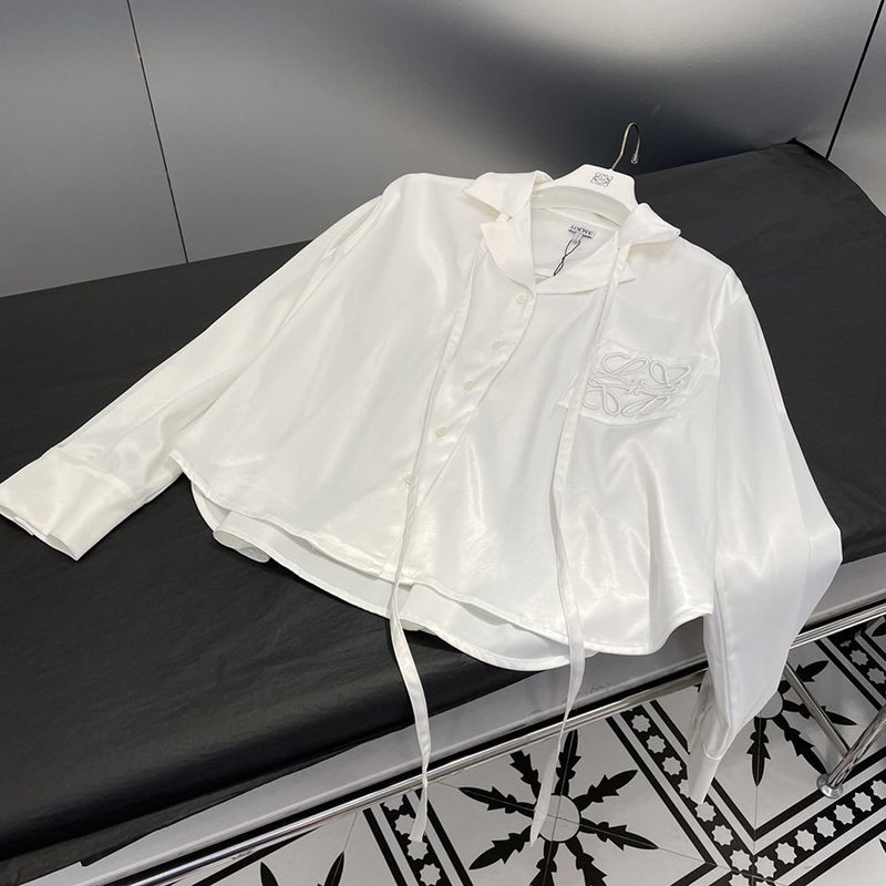 可愛い★22SS ロエベ 偽物 ANAGRAM パジャマ コットン シャツ Vネック loz91535高い品質