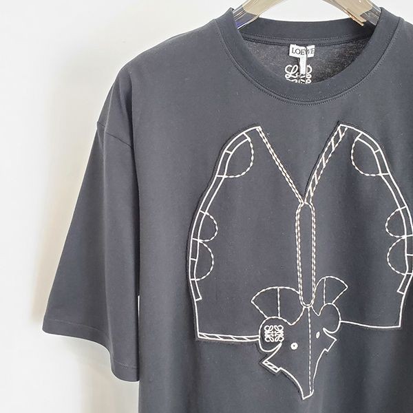 最安値挑戦☆ロエベ★アナグラムバイカラーコットンTシャツ 偽物★ vuy17007通販