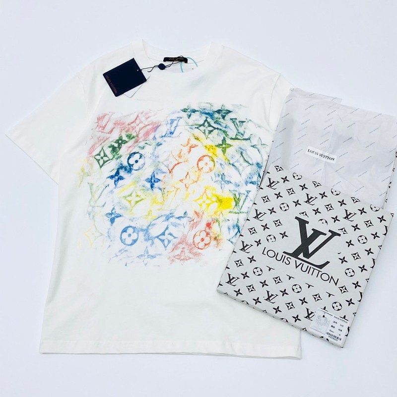 【完売前】ルイヴィトン Tシャツ コピー モノグラム ホワイト パステル 1A8GUQ激安送料無料