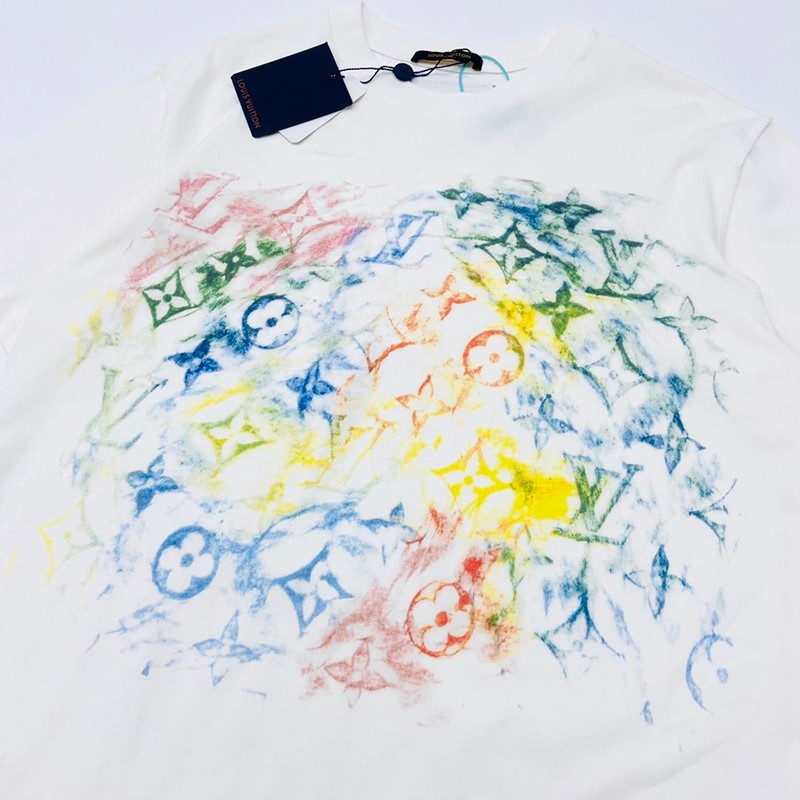 【完売前】ルイヴィトン Tシャツ コピー モノグラム ホワイト パステル 1A8GUQ人気