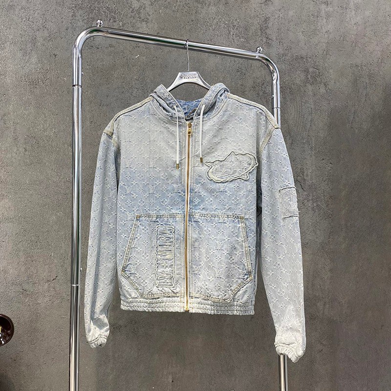 お早めに ​ルイヴィトン デニムジャケット コピー LV×NBA ジップスルーフーディ 1A8WTS