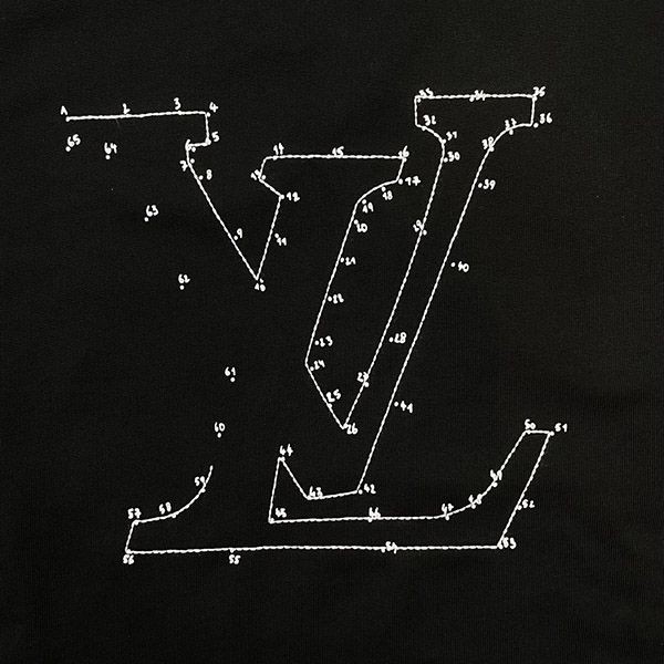 ルイヴィトン 偽物 LV ロゴ ステッチプリントスウェットシャツ 1A96KW高い品質