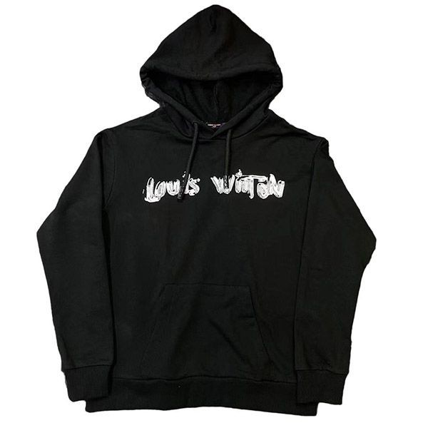 春夏新作ルイヴィトン LV グラフィックフーディ パーカー コピー 黒 1A9SVP