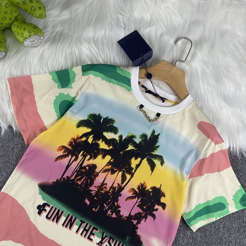《大人気》ルイヴィトン Tシャツ パロディ トロピカルプリント 1A9XOY通販