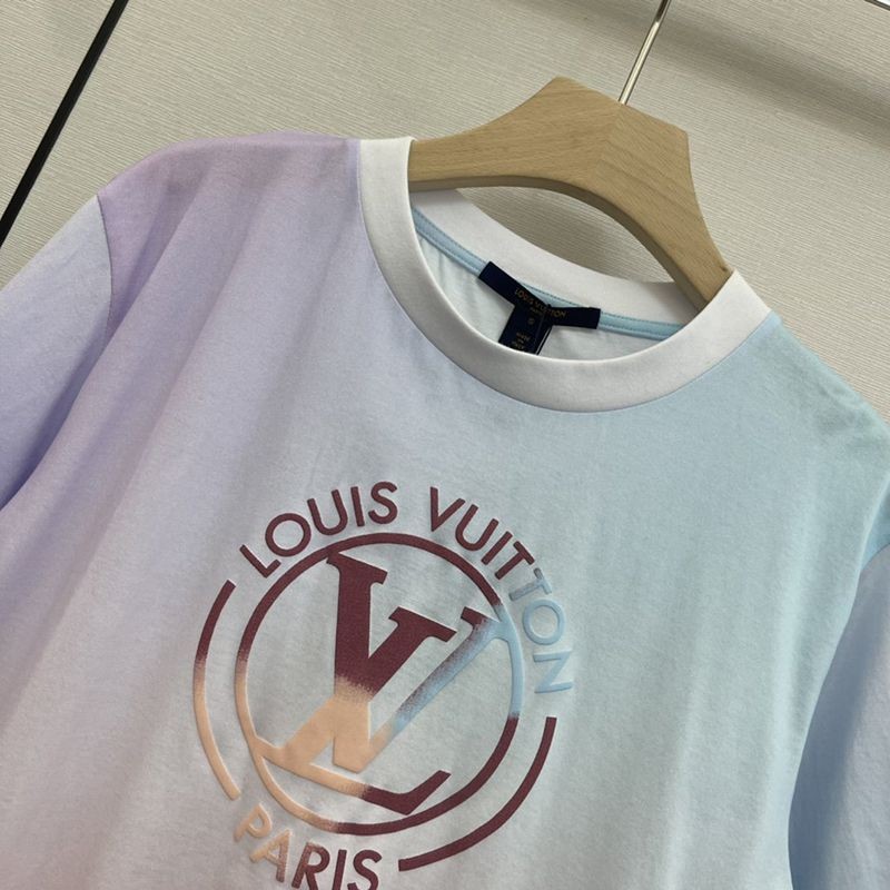 目を惹くカラー ルイヴィトン グラディエントLVサークルセルフタイTシャツ コピー 1A9YF4激安送料無料