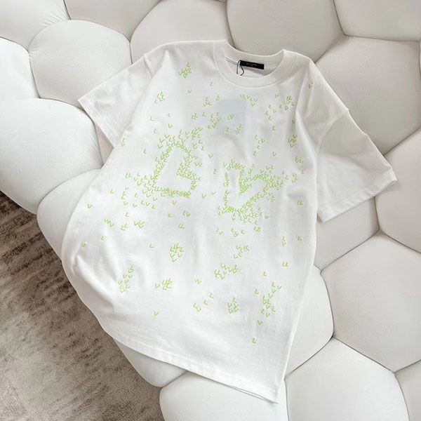 最安値挑戦ルイヴィトン LV スプレッド バイカラー 白Tシャツ コピー 1AA80A激安送料無料