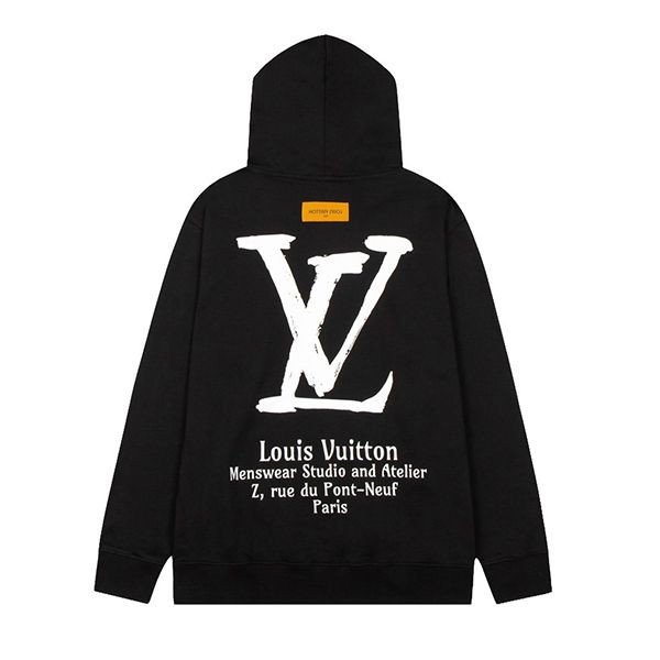 お洒落ルイヴィトン フーディ パーカー コピー ブラック vua04375激安送料無料