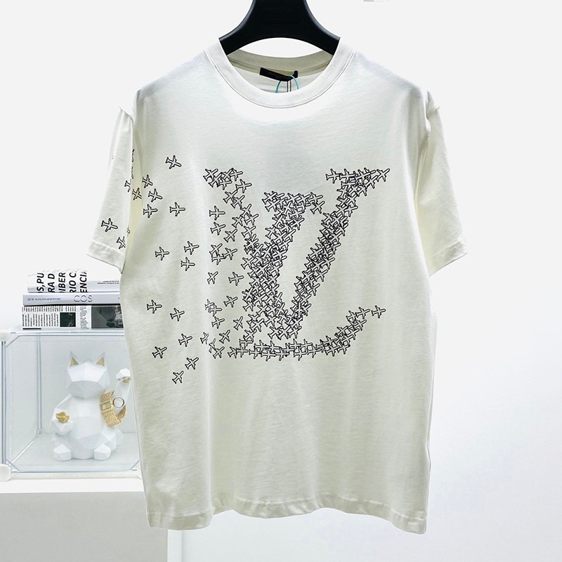 21AWルイヴィトン Tシャツ コピー エンドゴール クルーネック ロゴTシャツ vua76043