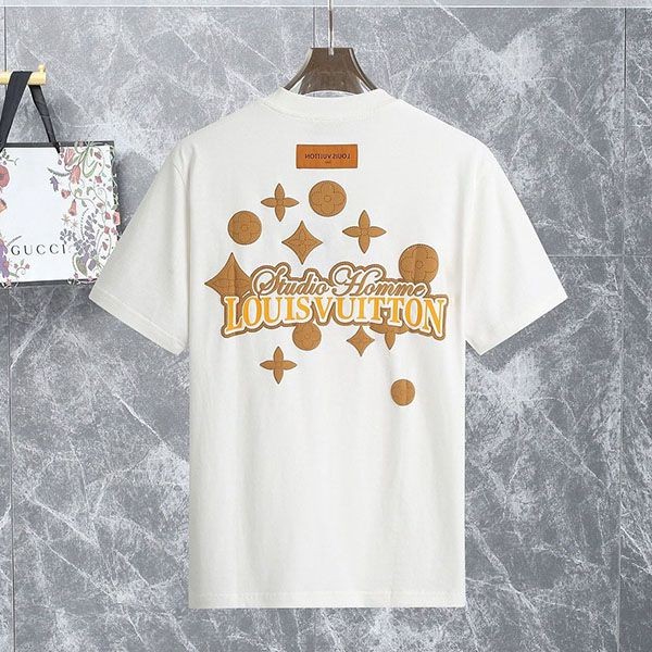 ルイヴィトン プリント Tシャツ 偽物 白 トップス vub44374通販