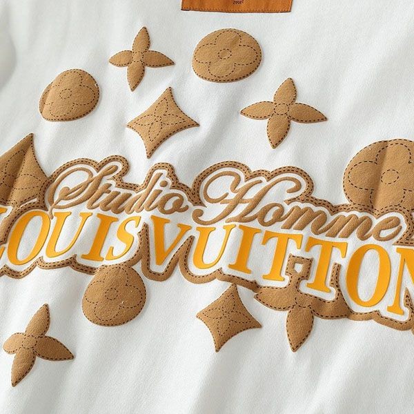 ルイヴィトン プリント Tシャツ 偽物 白 トップス vub44374人気