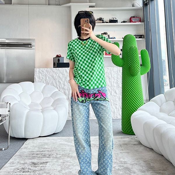 送料込​ルイヴィトン Tシャツ 偽物 Demier 半袖 ピクセル チェッカーボード vub64069通販