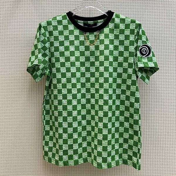 送料込​ルイヴィトン Tシャツ 偽物 Demier 半袖 ピクセル チェッカーボード vub64069人気