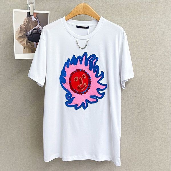 ルイヴィトンコラボ Tシャツ 偽物 トップス 白 半袖 フェイス 1AB869