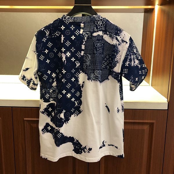 【大人気】​ルイヴィトン モノグラムバンダナプリント Tシャツ パロディ vud06216通販