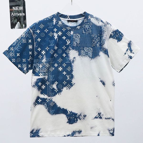 【大人気】​ルイヴィトン モノグラムバンダナプリント Tシャツ パロディ vud06216高い品質