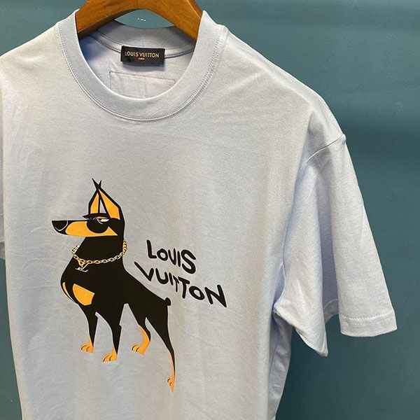 使い勝手良し ルイヴィトン 半袖 コットン ロゴ Tシャツ コピー vue75994激安送料無料