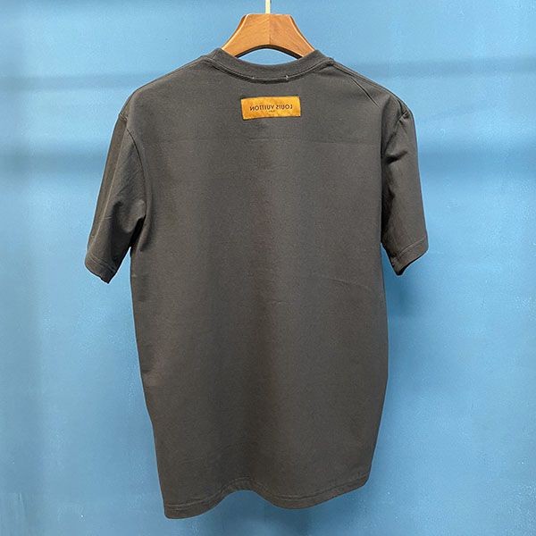 大人気！ルイヴィトン 半袖 偽物 コットン ロゴ Tシャツ vug87052通販