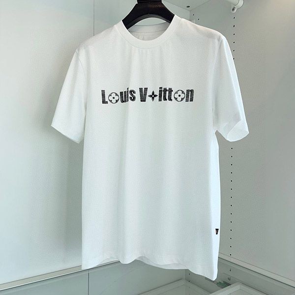 ルイヴィトン プリント コピー Tシャツ 黒 vuh91848激安送料無料