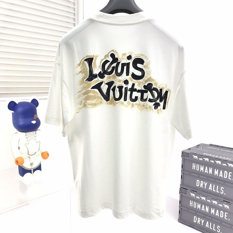 目を惹くカラールイヴィトン エスカルプリンテッドTシャツ コピー 2色 vui20578通販