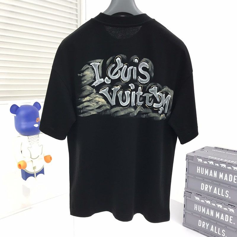 目を惹くカラールイヴィトン エスカルプリンテッドTシャツ コピー 2色 vui20578人気