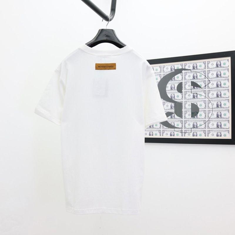 人気No1 ルイヴィトン プリント 偽物 クルーネック Tシャツ vui27156通販