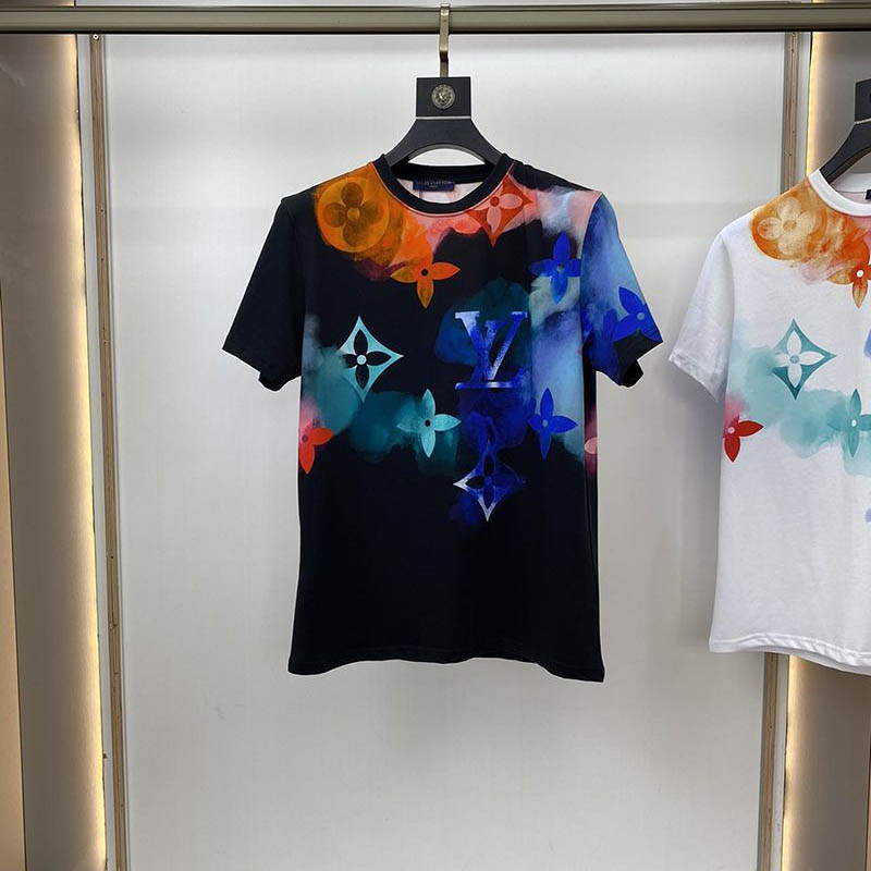 累積売上総額第１位！ルイヴィトン Tシャツ パロディ ウォーターカラーモノグラム☆ロゴ vuj07076通販