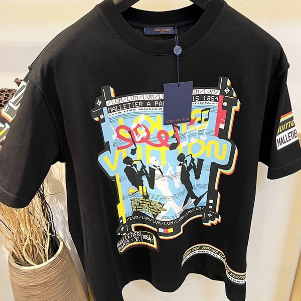 定番ルイヴィトン ジャズフライヤーズ半袖Tシャツ コピー コットン vul03525激安送料無料