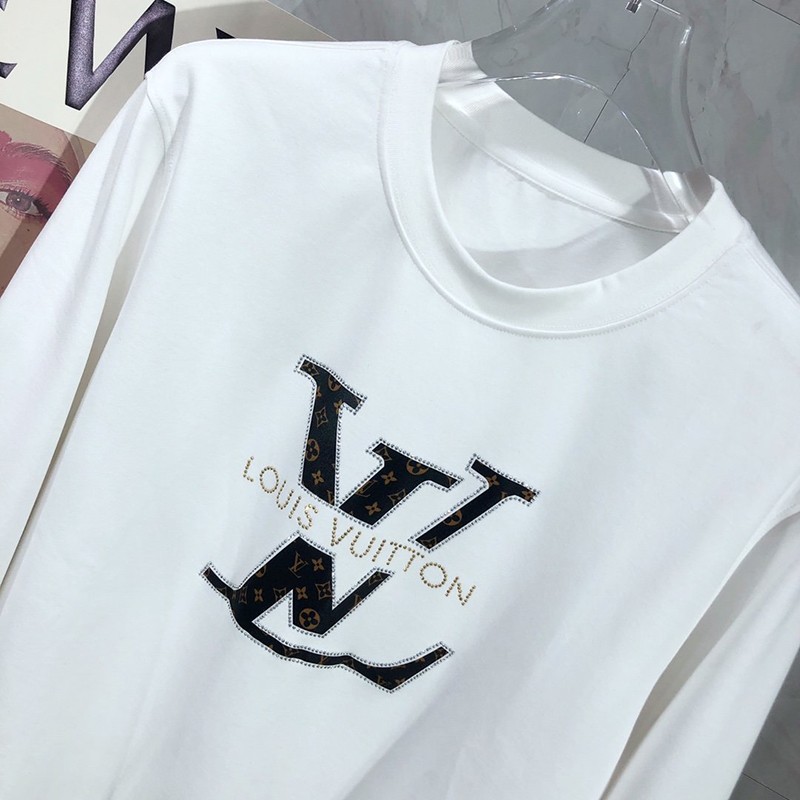 ★日本!!人気！ルイヴィトン パーカー 偽物☆クルーネック スウェットシャツ ホワイト vul08706通販