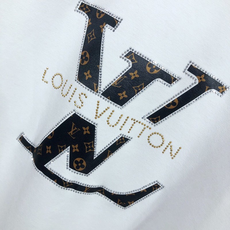 ★日本!!人気！ルイヴィトン パーカー 偽物☆クルーネック スウェットシャツ ホワイト vul08706激安送料無料